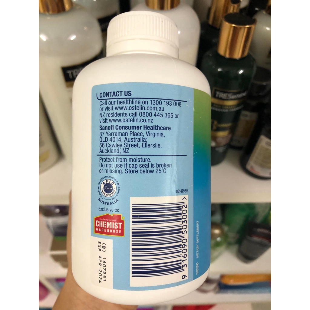 Bổ sung Canxi và Vitamin D3, Ostelin Calcium & Vitamin D3, Lọ 300 viên của Úc