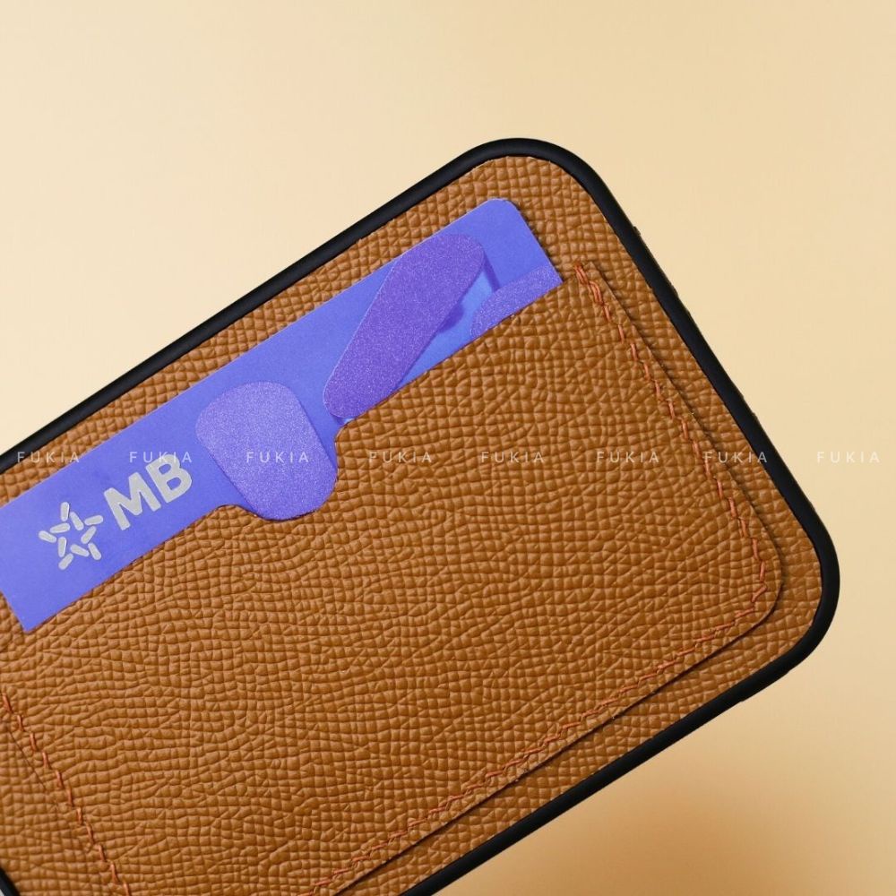 Ốp da thủ công khe thẻ ngang Epsom màu 7-11 dành cho IPhone 14/14Pro/14Promax/13/13Pro/13Promax/12/12Pro/12Prm ODTC141