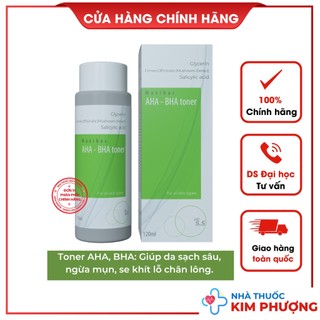 Toner maxibac aha-bha ph 5.5 cấp ẩm, phục hồi da chai 120ml medimap