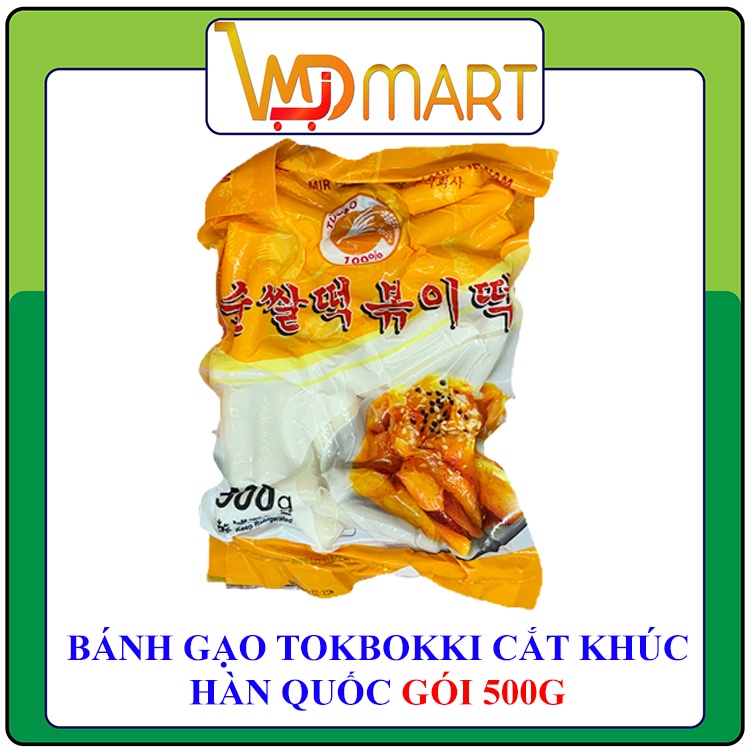 Bánh gạo hàn quốc tokbokki cắt khúc Mir gói 500g