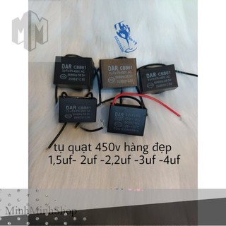 Tụ quạt 450v 1,5uf -2uf -2,2uf- 3uf-4uf hàng đẹp