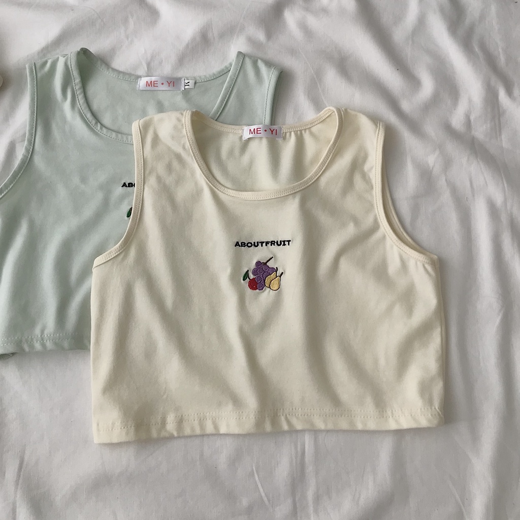Áo Croptop Ba Lỗ Nữ JEM CLOSET Phong Cách Basic In Họa Tiết Dễ Thương IMMU - 10433