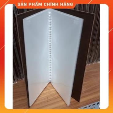 Quyển sổ Menu kích thước 17*31cm bìa da PVC loại 1 cao cấp 10 lá hoặc 20 lá dày - khắc logo lên bìa theo yêu cầu
