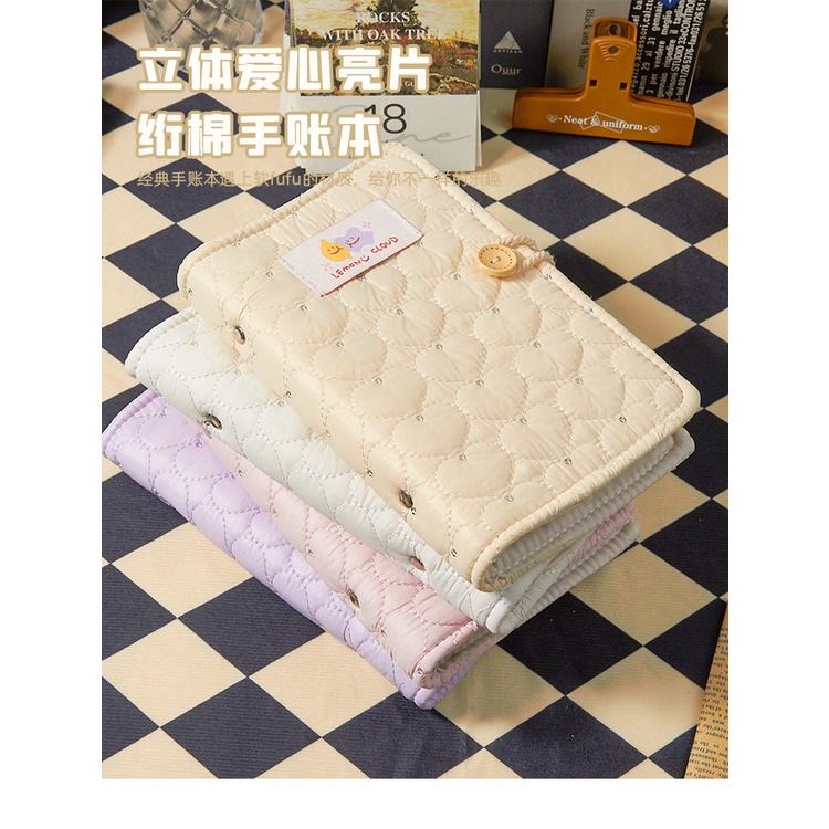 NB30 Sổ tay bìa vải hình trái tim gáy tròn Lemon Cloud size A6 A5