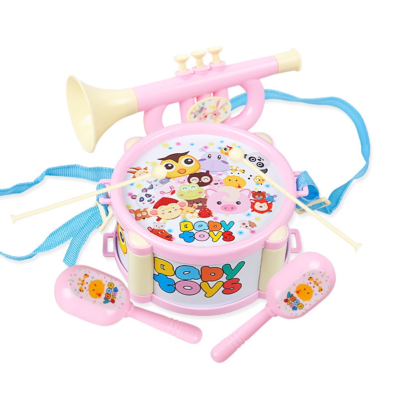 Có thể bán buôn 6 Cái Trẻ Em Trống Bộ Dụng Cụ Giáo Dục Sừng Lục Lạc Nhạc Cho Sodium075 Hàng giao ngay