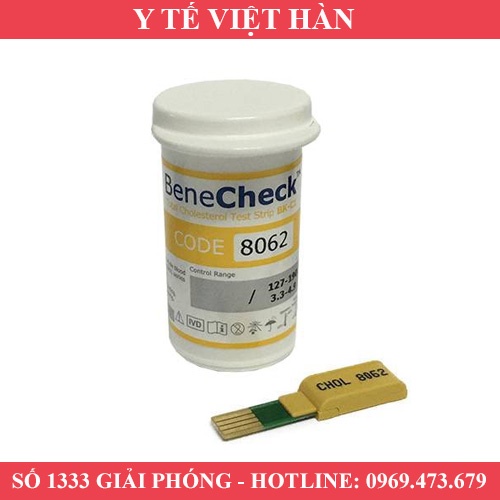 QUE THỬ CHOLESTEROL CAO CẤP CHO MÁY ĐO BENECHECK 3 IN 1 ( HỘP 10 QUE) - NHẬP KHẨU TỪ ĐÀI LOAN