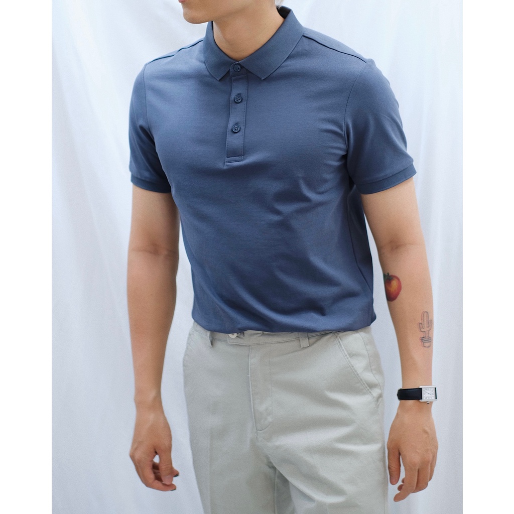 ÁO POLO A350 XANH XÁM