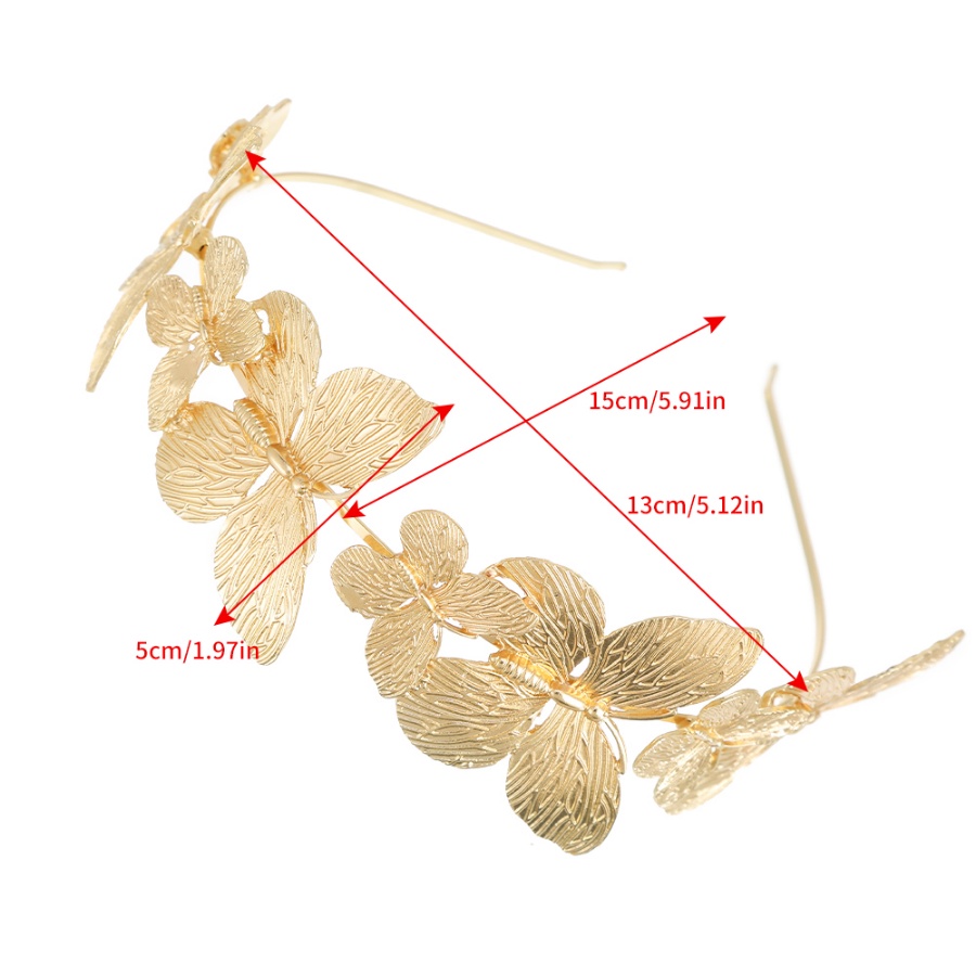 Băng Đô Cài Tóc Hình Bướm Bằng Hợp Kim Màu Vàng Thời Trang Hàn Quốc Cho Nữ