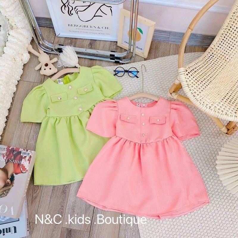 Váy Dạ Mỏng Mát Dáng Tiểu Thư Điệu Đà Dành Cho Bé Gái 8-24kg