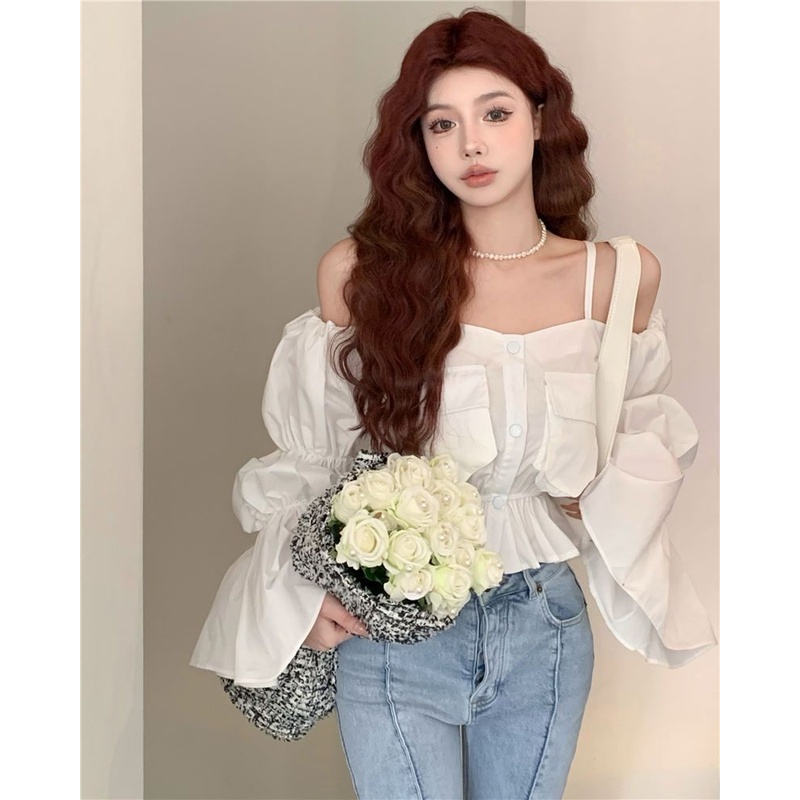 Áo Kiểu Tay Phồng Một Bên Vai Thời Trang Mùa Xuân 2023 Dành Cho Nữ