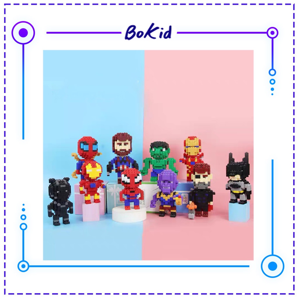 Khối Lego xếp hình Nhân Vật Hoạt Họa 3D siêu anh hùng Dễ Thương giúp bé phát triển trí tuệ