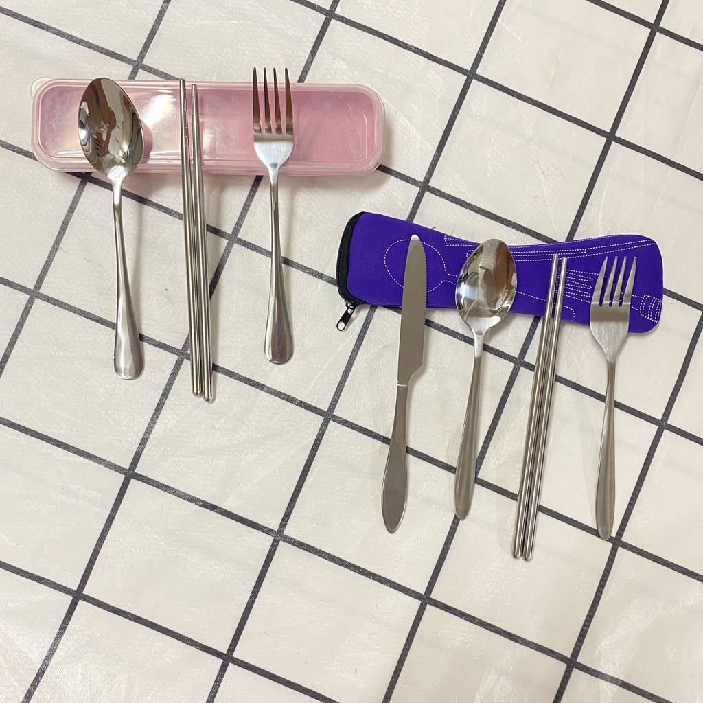 Set 4 món dao đũa thìa dĩa BB7131- Bộ dụng cụ ăn dã ngoại