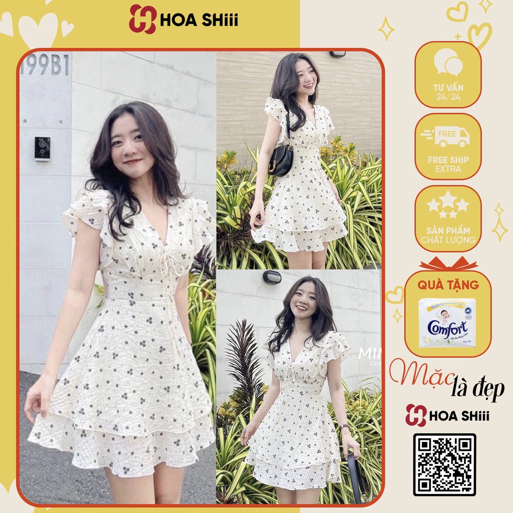 Váy Đũi Hoa Cánh Tiên Đan Dây Hàng 2 Lớp Siêu Xinh Có Ảnh Thật kèm video shop quay