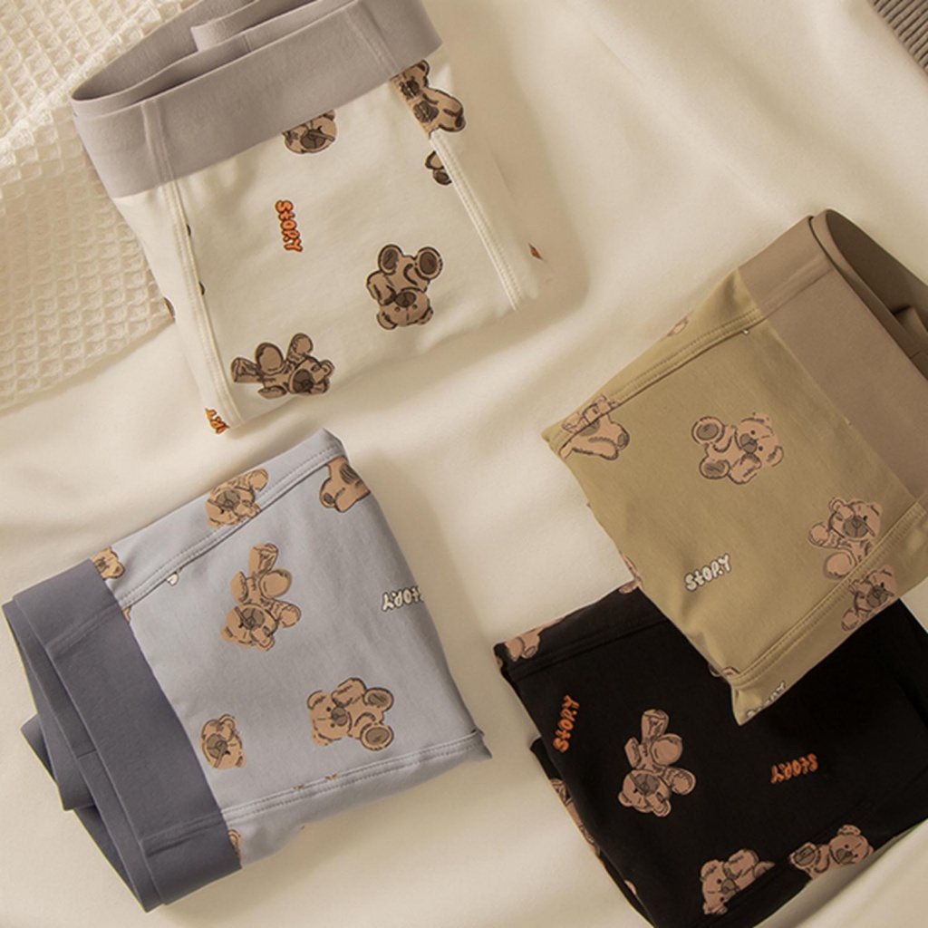 Quần Lót Boxer Không Đường May Thoáng Khí Thoải Mái Họa Tiết Hoạt Hình Cho Bé Trai