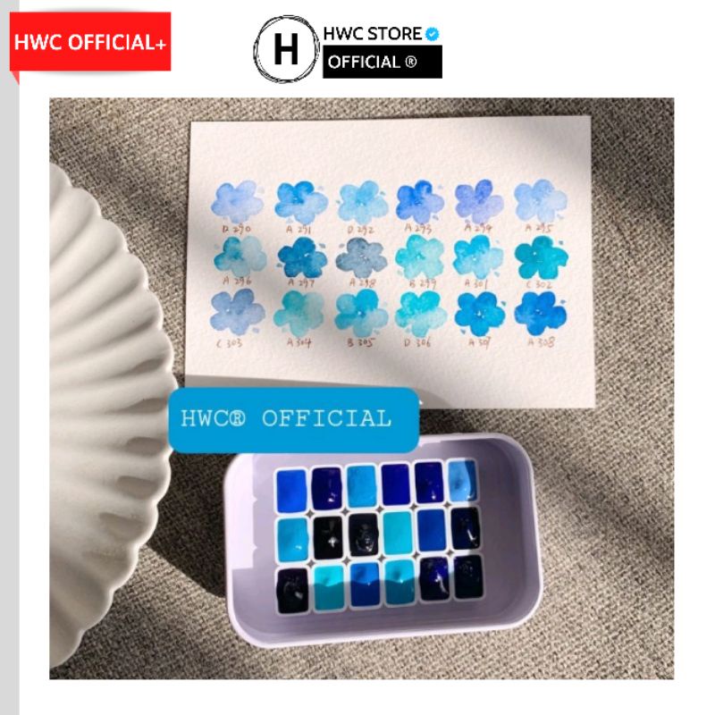 pocket màu nước tone xanh/tím hạng hoạ sĩ mix nhiều hãng