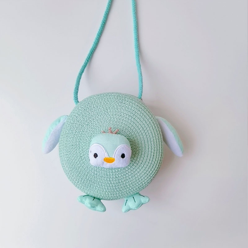 Bololo Túi Cói Đeo Chéo Phối Khóa Kéo Họa Tiết Hoạt Hình Thời Trang Mùa Hè Cho Trẻ Em