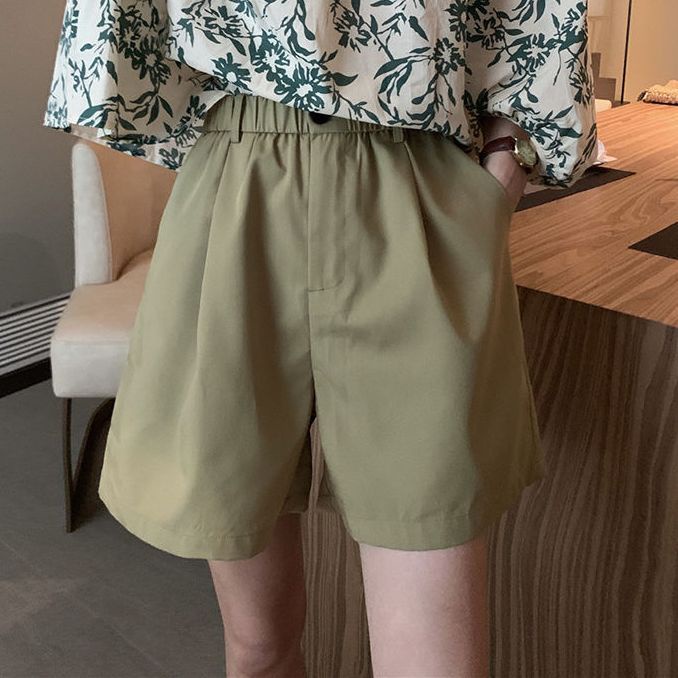 Set Áo Hoa Dáng Rộng + Quần Short Lưng Cao Thời Trang Mùa Hè Phong Cách Retro Mới Cho Nữ