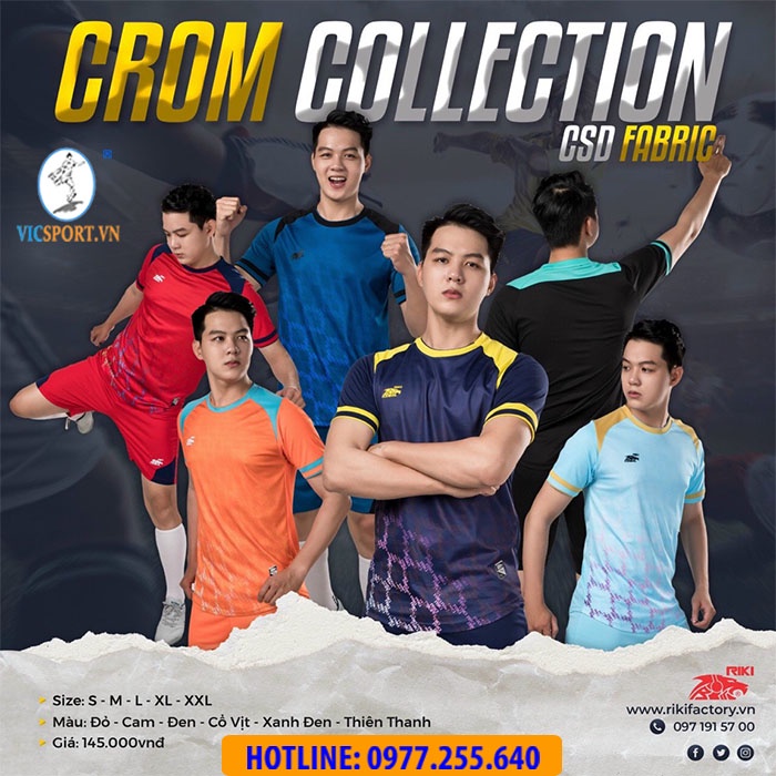Quần Áo Thương Hiệu RIKI CROM Chất Lượng Cao Cấp, Áo Đá Bóng Không Logo - Vicsport