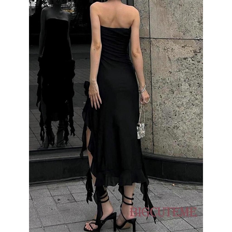 Đầm Hoa Không Tay Hở Vai Màu Sắc Thời Trang Dành Cho Nữ