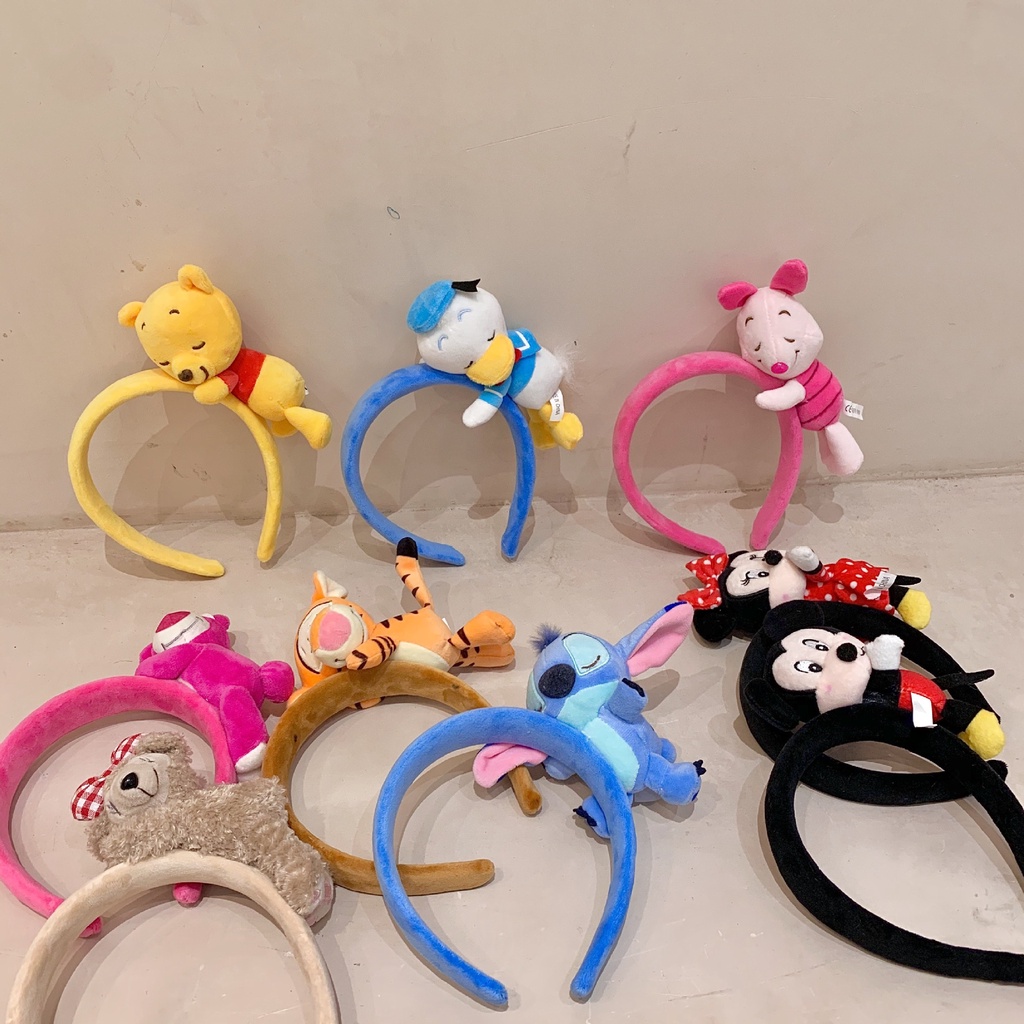 Băng Đô Cài Tóc Ba Chiều Hình Búp Bê Hoạt Hình Disney Siêu Dễ Thương Vui Nhộn Phong Cách Hàn Quốc