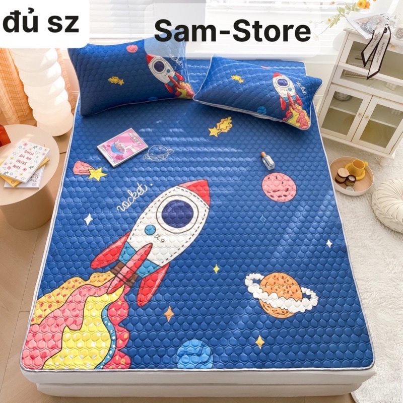 Chiếu điều hoà cao su non 5D mát lạnh mềm mịn mẫu mới 2023 (tặng kèm 2 vỏ gối) sẵn tại Sam-Store