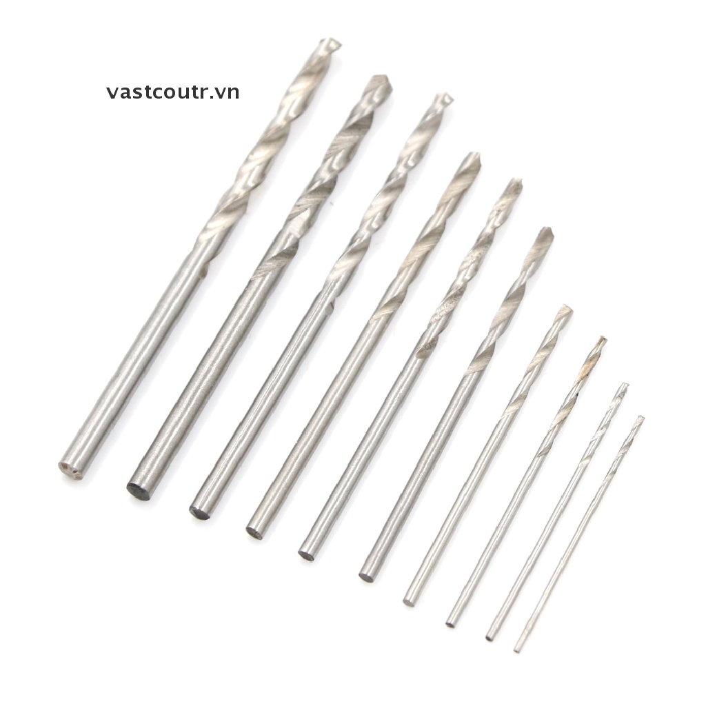 Bộ 10 Mũi Khoan Thép Titan Tốc Độ Cao 0.8-3mm