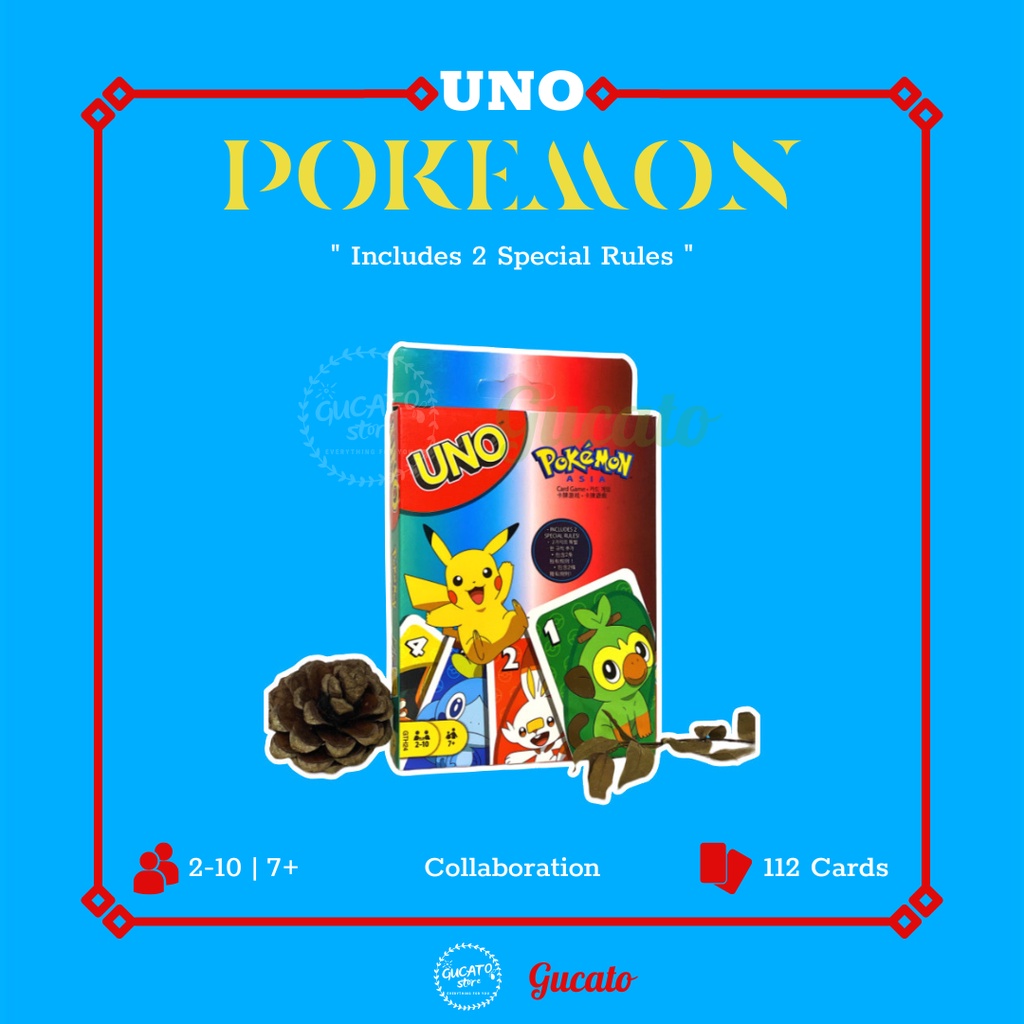 UNO Pokemon 112 lá - Bộ bài trò chơi vui nhộn dành cho gia đình, bạn bè