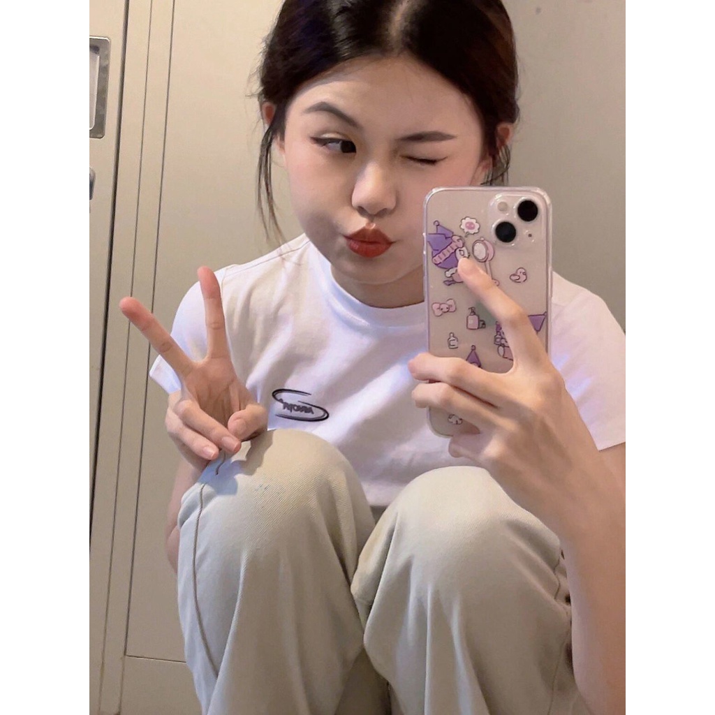 COZOK Áo Thun Ngắn Tay Cổ Cao Dáng Ôm Thời Trang Mùa Hè Giản Dị