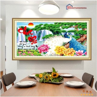 Tranh đính đá cha mẹ LV076 (75cm x 50cm)