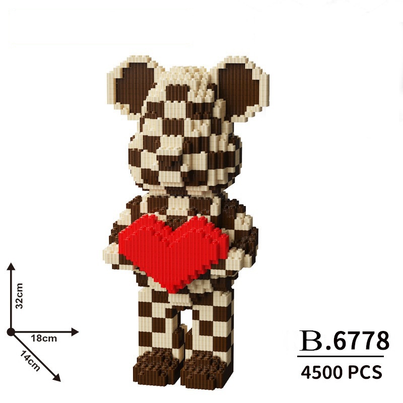 Đồ chơi lắp ráp mô hình gấu bearbrick cho bé, đồ chơi xếp hình khối giúp bé phát triển tư duy BIACARE