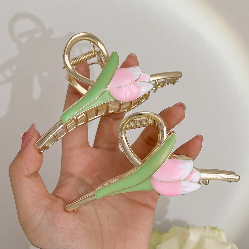 Kẹp Tóc Hình Hoa tulip / Hoa tulip / Hoa tulip Tráng Men Bằng Kim Loại Tráng Men Nhẹ Nhàng