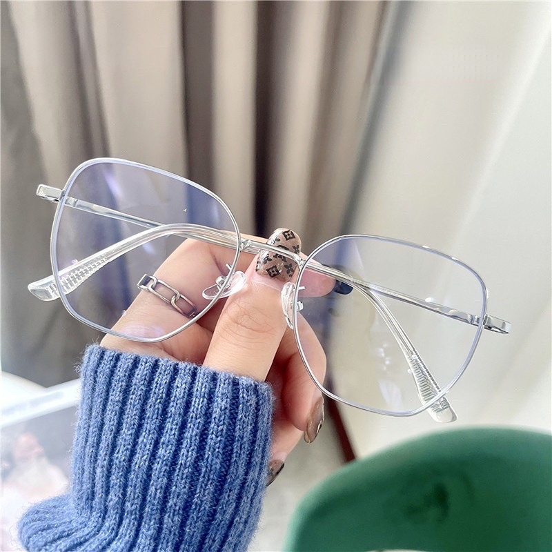 JIUERBA Mắt Kính Gọng Vuông Bằng Kim Loại Siêu Nhẹ Chống Bức Xạ Nhập Khẩu Thời Trang Cho Nam Và Nữ