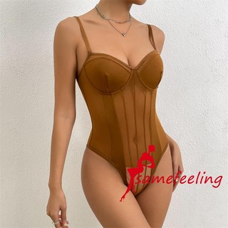 Áo Liền Quần Hai Dây Phối Lưới Xuyên Thấu Gợi Cảm Cho Nữ