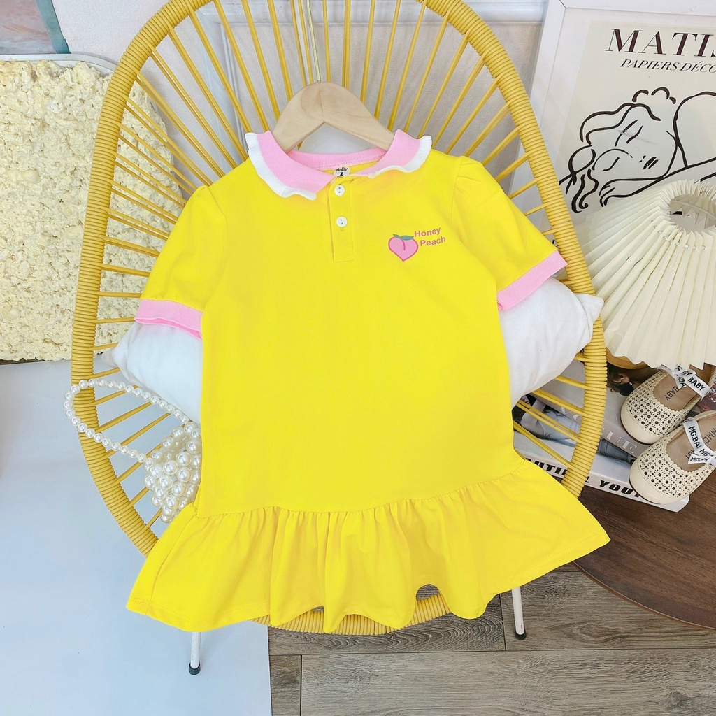 Váy polo cá sấu 3 màu siêu xinh cho bé gái