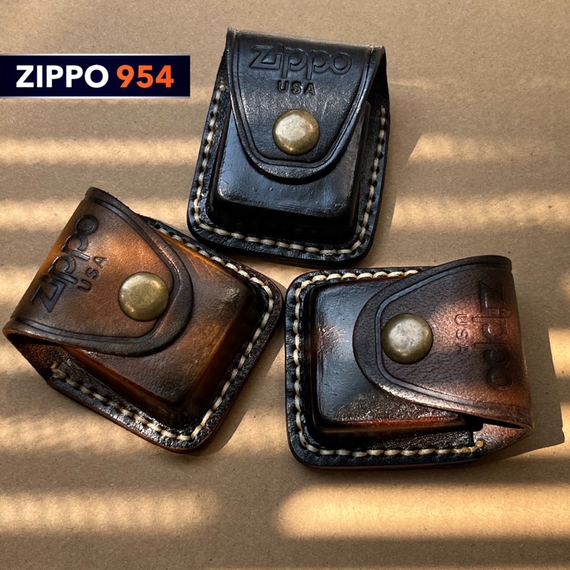 [Zippo 954] Bao Da Zippo Da Thật Cao Cấp