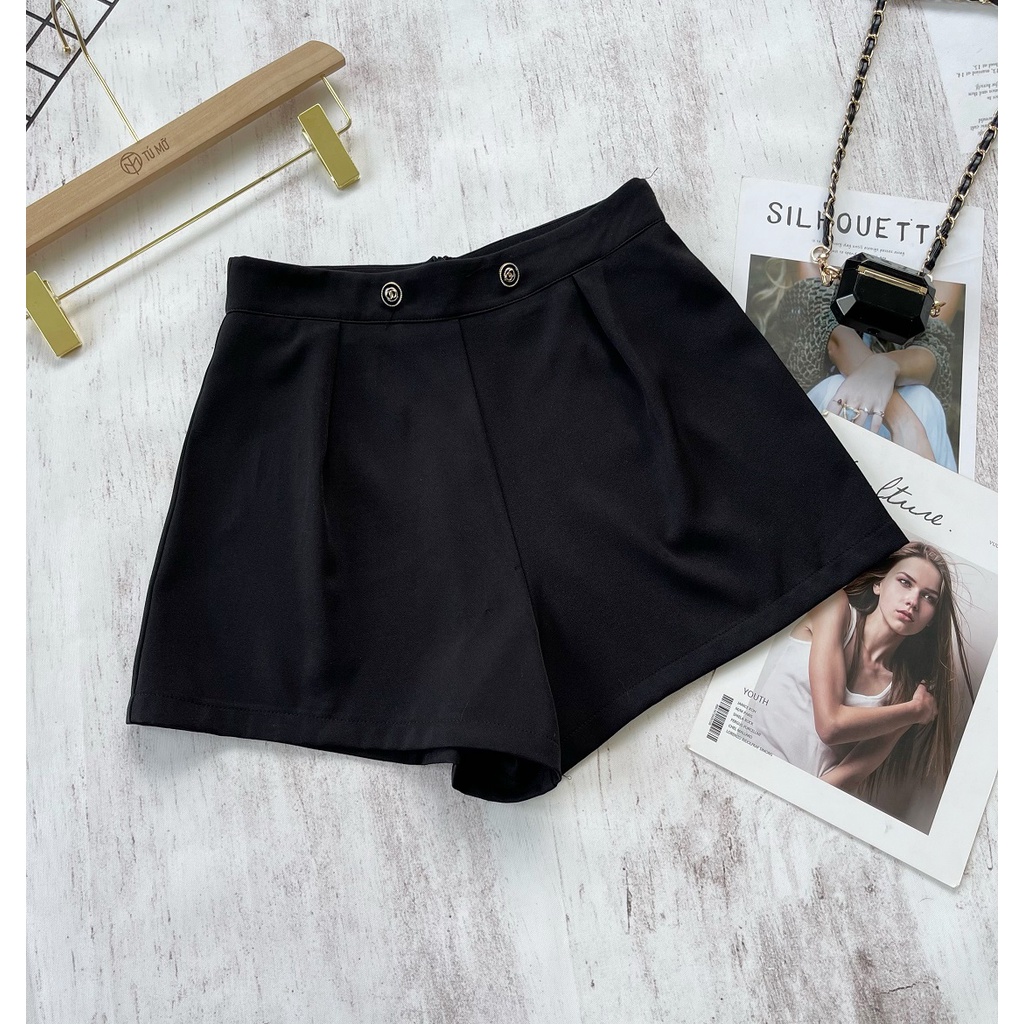 Quần short bigsize Nữ Tú Mỡ Quần Bigsize Thiết Kế Thon Gọn Dễ Phối Đồ Quần short Nút Đôi Đủ size từ 50-85KG QS0018