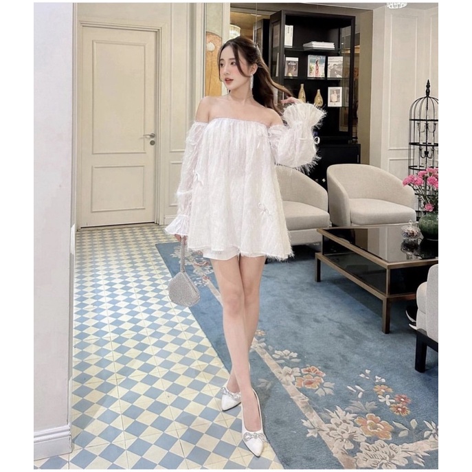 [NEW] Áo trễ vai kim tuyến dáng dấu quần mặc xinh ,HÀNG LOẠI 1 , mặc đi dự tiệc , sinh nhật , kỉ yếu /Jennycloset
