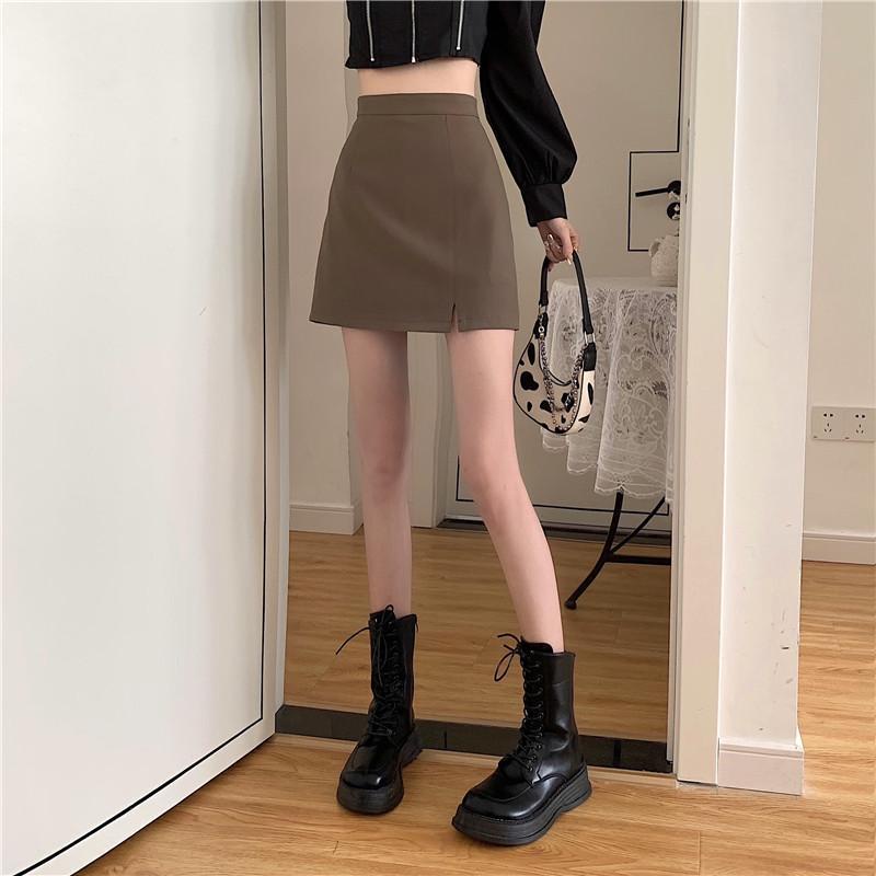 Chân Váy Chữ a Lưng Cao Màu Cà Phê Thời Trang Mùa Hè Cho Nữ