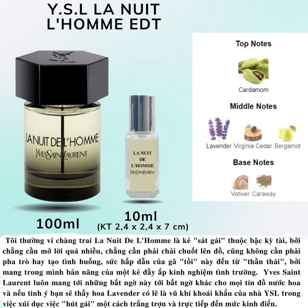 Nước hoa Y.S.L La Nuit De LHomme EDT