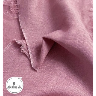 Vải linen bột hồng gân