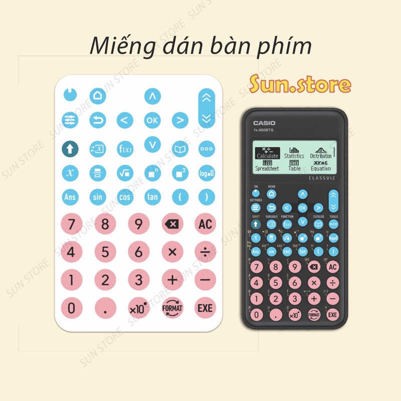 Miếng dán bàn phím máy tính casio 880