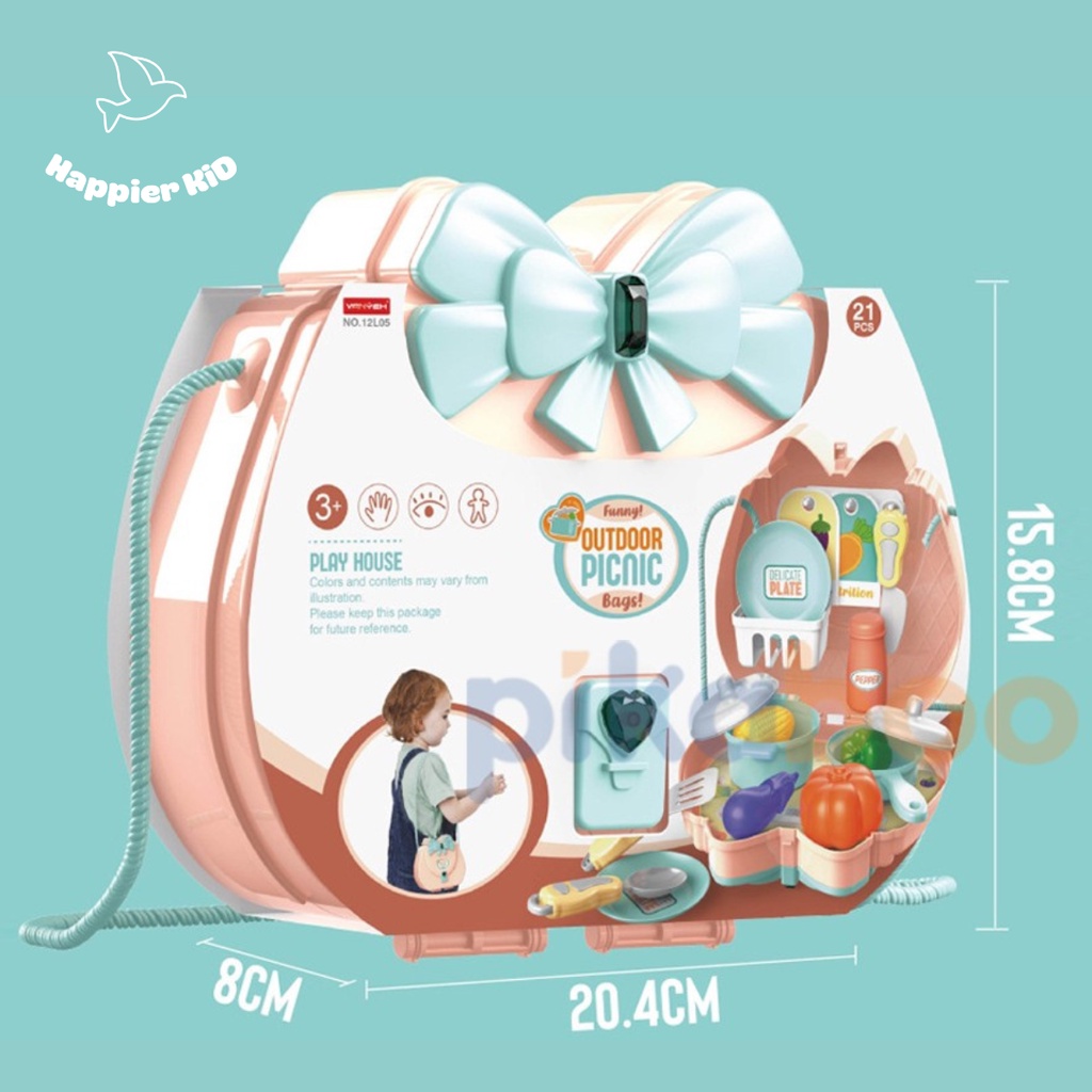 Túi 22 món đồ chơi nấu ăn cho bé| Siêu dễ thương, bé làm đầu bếp