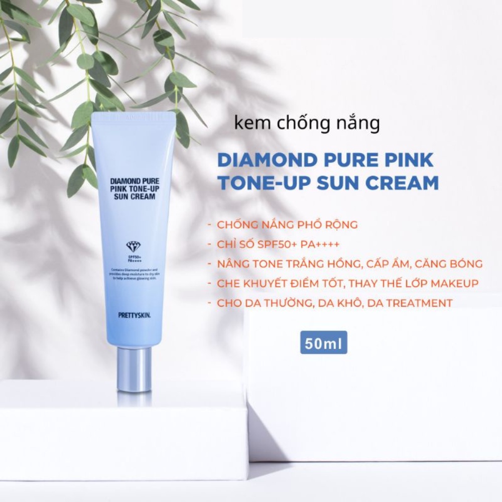 Kem Chống Nắng Prettyskin Diamond Pure Pink Tone-Up Sun Cream 50ml