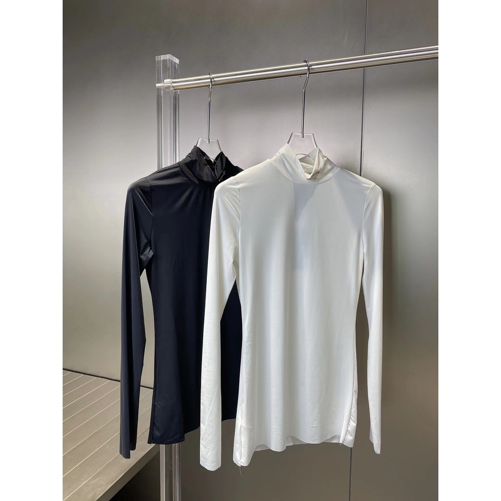 Áo Thun Tay Dài Cổ Lọ In Chữ Prada Thời Trang