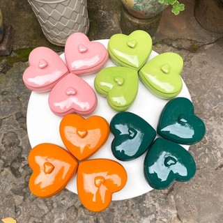 Hũ mứt sứ hình tim dễ thương- hũ sứ đựng gia vị - hũ đa năng - đk 13, cao 8cm - gốm sứ bát tràng