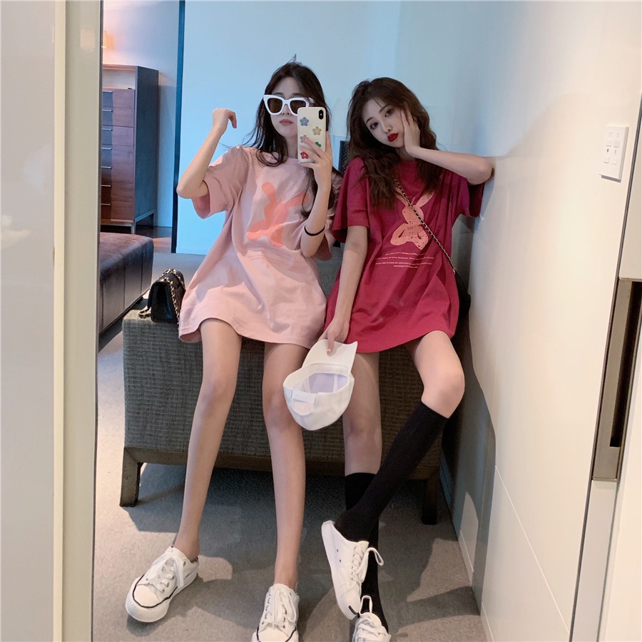 Áo Thun Ngắn Tay Cổ Tròn Dáng Rộng In Hình Hoạt Hình Thời Trang Mùa Hè Dành Cho Nữ