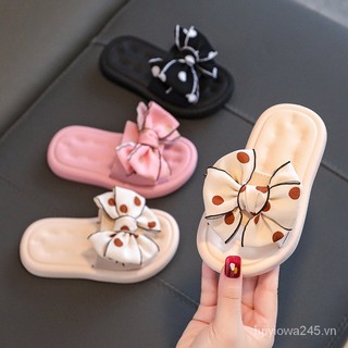 Dép sandal công chúa đế mềm chống trượt đính nơ dễ thương cho bé gái