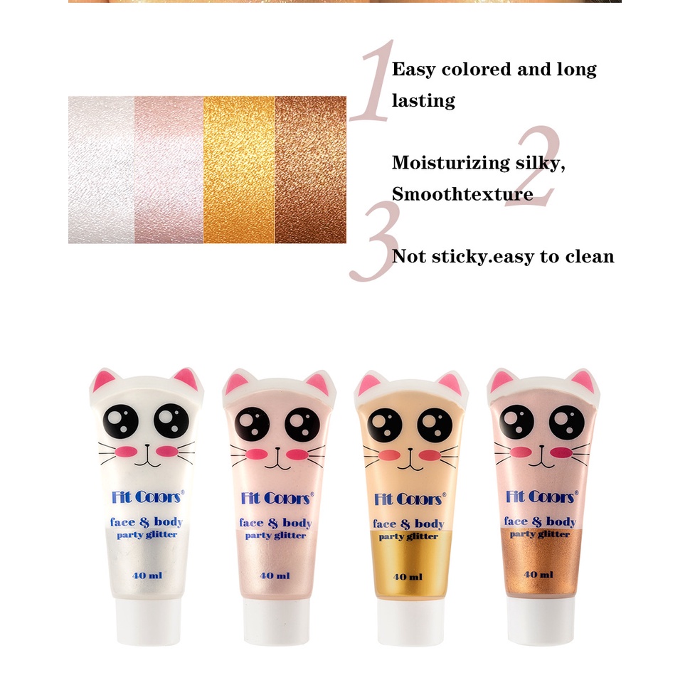 Phấn Bắt Sáng Dạng Lỏng Ánh Kim Tuyến Lấp Lánh Cho Mặt Và Cơ Thể