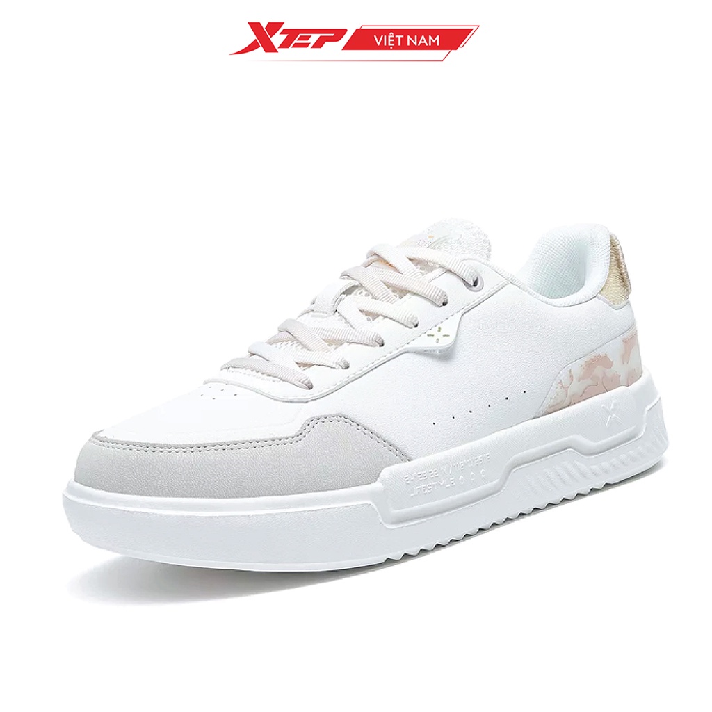 Giày sneaker nữ Xtep màu trắng, đế bằng năng động dễ phối đồ, đế giày mềm mại 878218310017