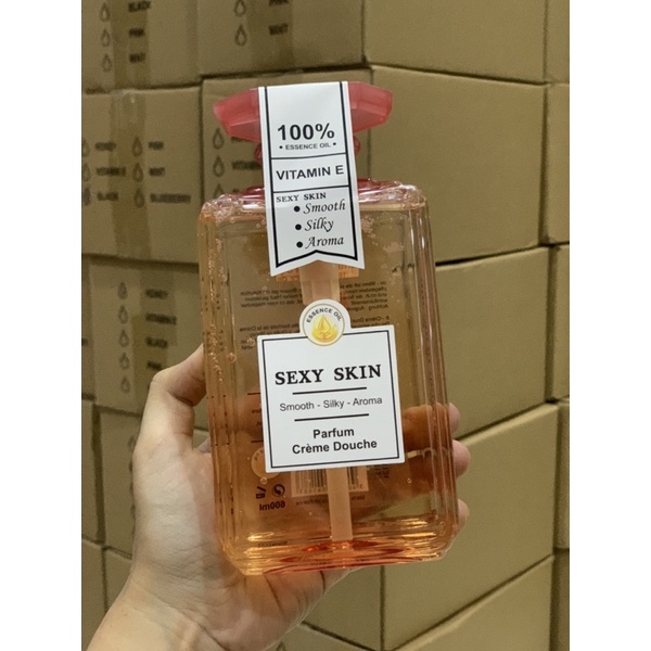 Sữa Tắm Pháp Dưỡng Ẩm Lưu Hương Nước Hoa Pháp Sexy Skin 600ml - Đủ Hương
